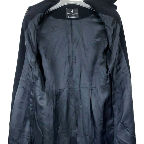 Women's Peruvian Connection Baby Llama & Lambswool Black Trench Coat Size 10 - Picture 9 of 12